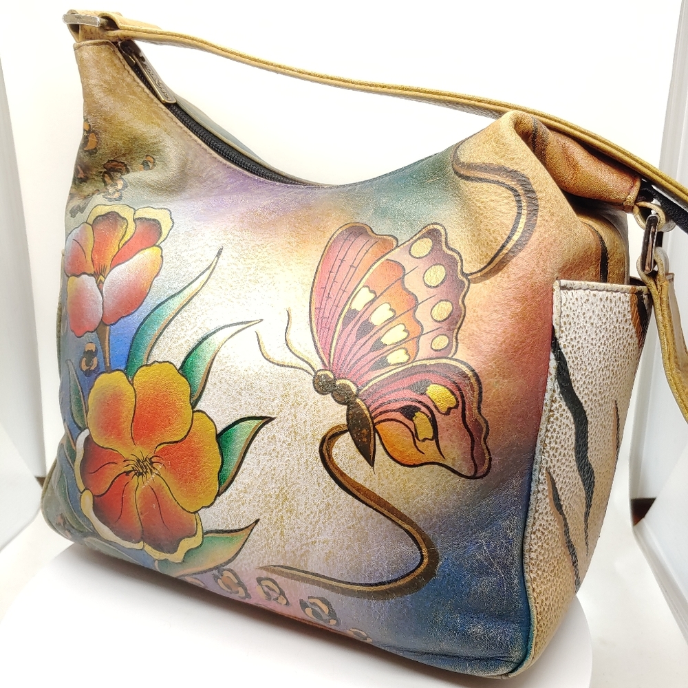 Anuschka Medium Jungle Butterfly Hobo Bag